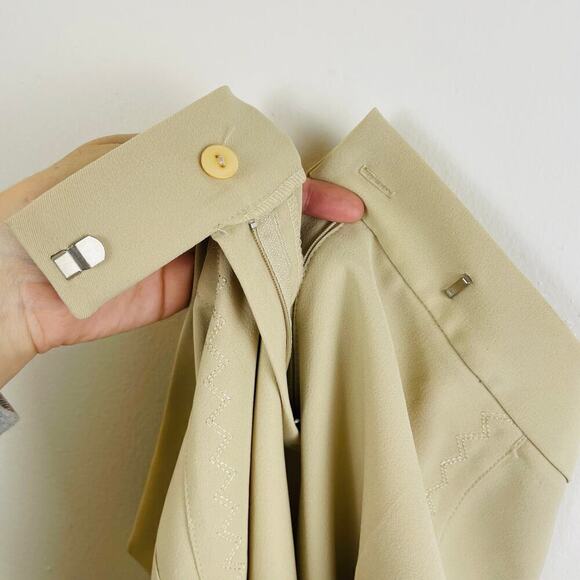 Sandro Womens Beige Tapered Trousers straight leg embroidered design Size S NWOT - Picture 7 of 10